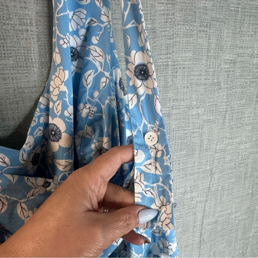 Hell Bunny Blue Floral 50s Retro Swing Dress 4XL Pockets Rockabilly Pinup Swing - Picture 10 of 14